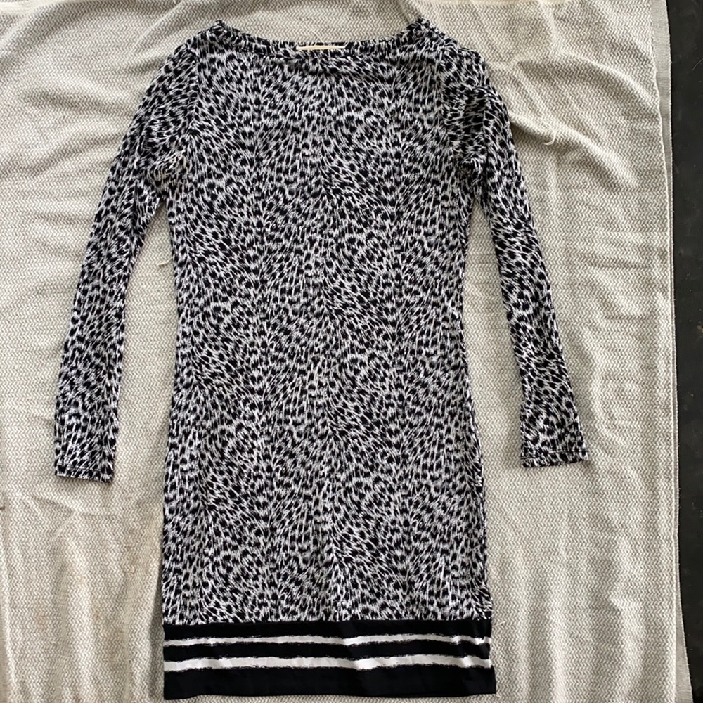 Black & white leopard print dress